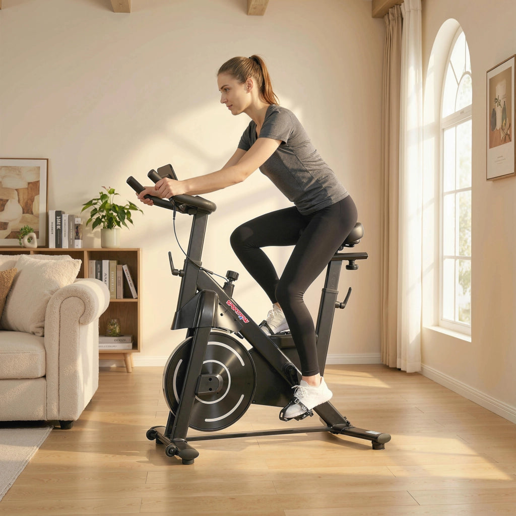 Cyclette Magnetica con Display LCD e Supporto Tablet ¨C Xylo ¨C Acciaio e ABS 103x49x98-112cm Nero