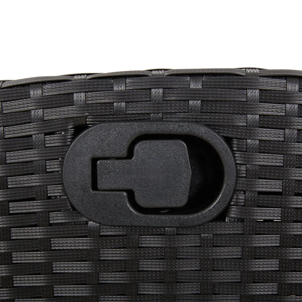Set da Pranzo da Giardino 9 pz con Cuscini Nero in Polyrattan 3212740