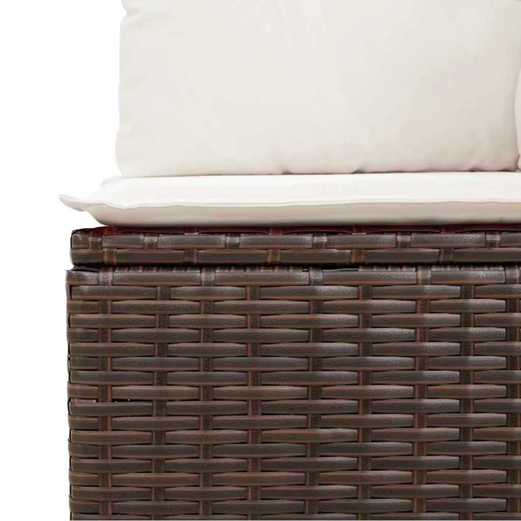 Set Divano da Giardino con cuscino 7 pcs Marrone polyrattan 3346948