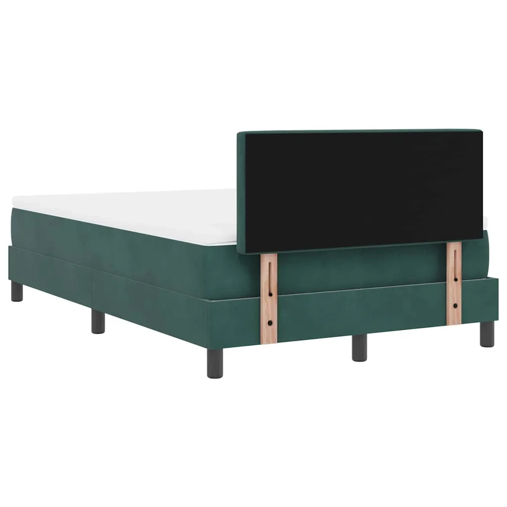 Letto a molle con materasso Verde Scuro 120 x 190 cm Velluto 3339095