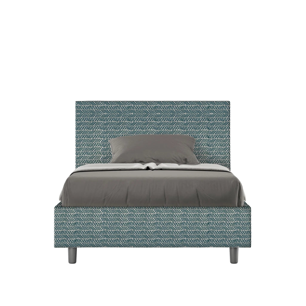 Letto 1 Piazza e Mezzo 120x190 cm con Rete e Contenitore Adele Aragona 8 Blu