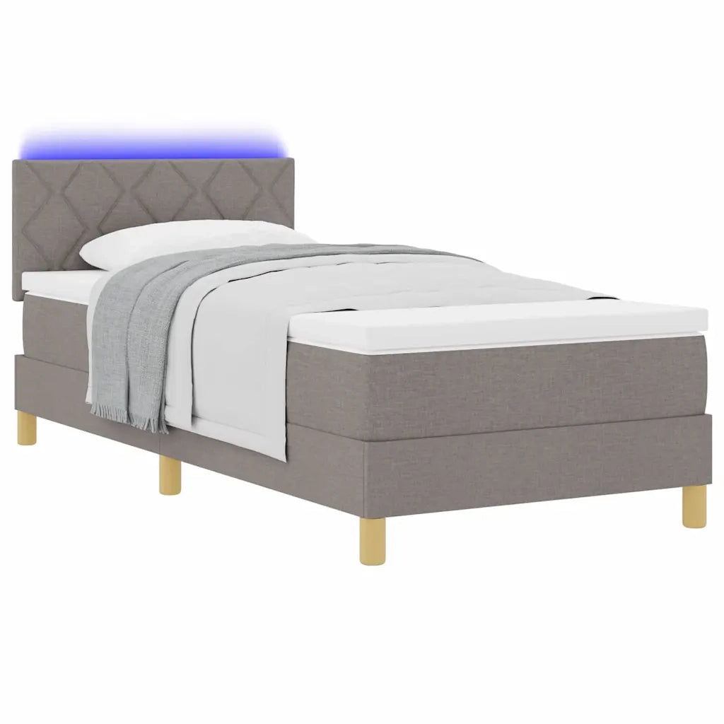 Letto a Sorgente LED con materasso Talpa 90 x 190 cm Tessuto