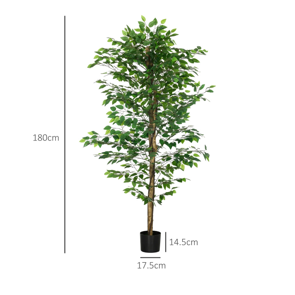 Pianta Ficus Artificiale ¨C Minimal ¨C Verde 180 cm Vaso Metallo
