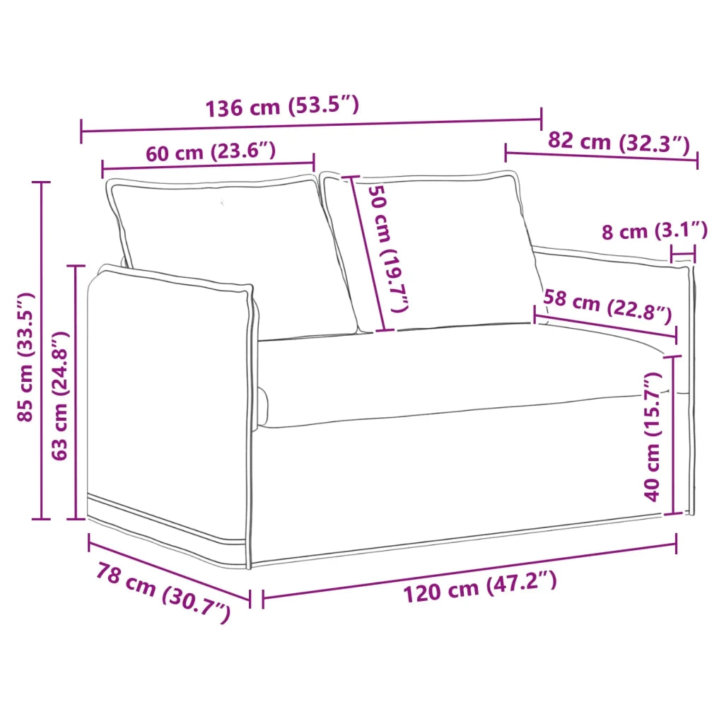 Set di divani 2 pcs Crema 136 x 82 x 85 cm Tessuto 3407528
