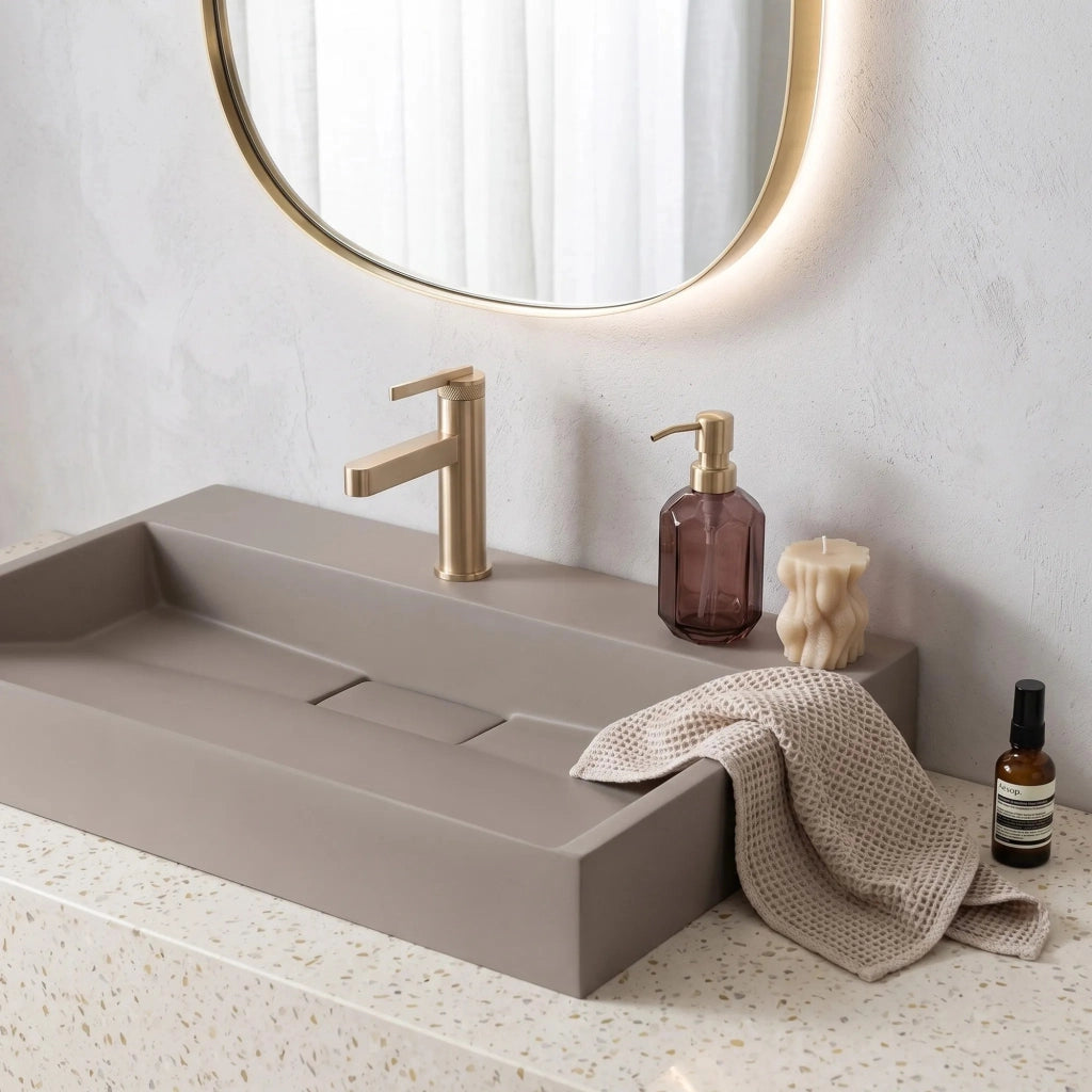 Lavabo In Conglomerato Rea Goya Taupe 60cm