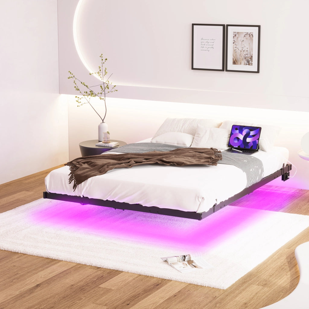 letto a sospensione metallo nero 120 x 200 cm