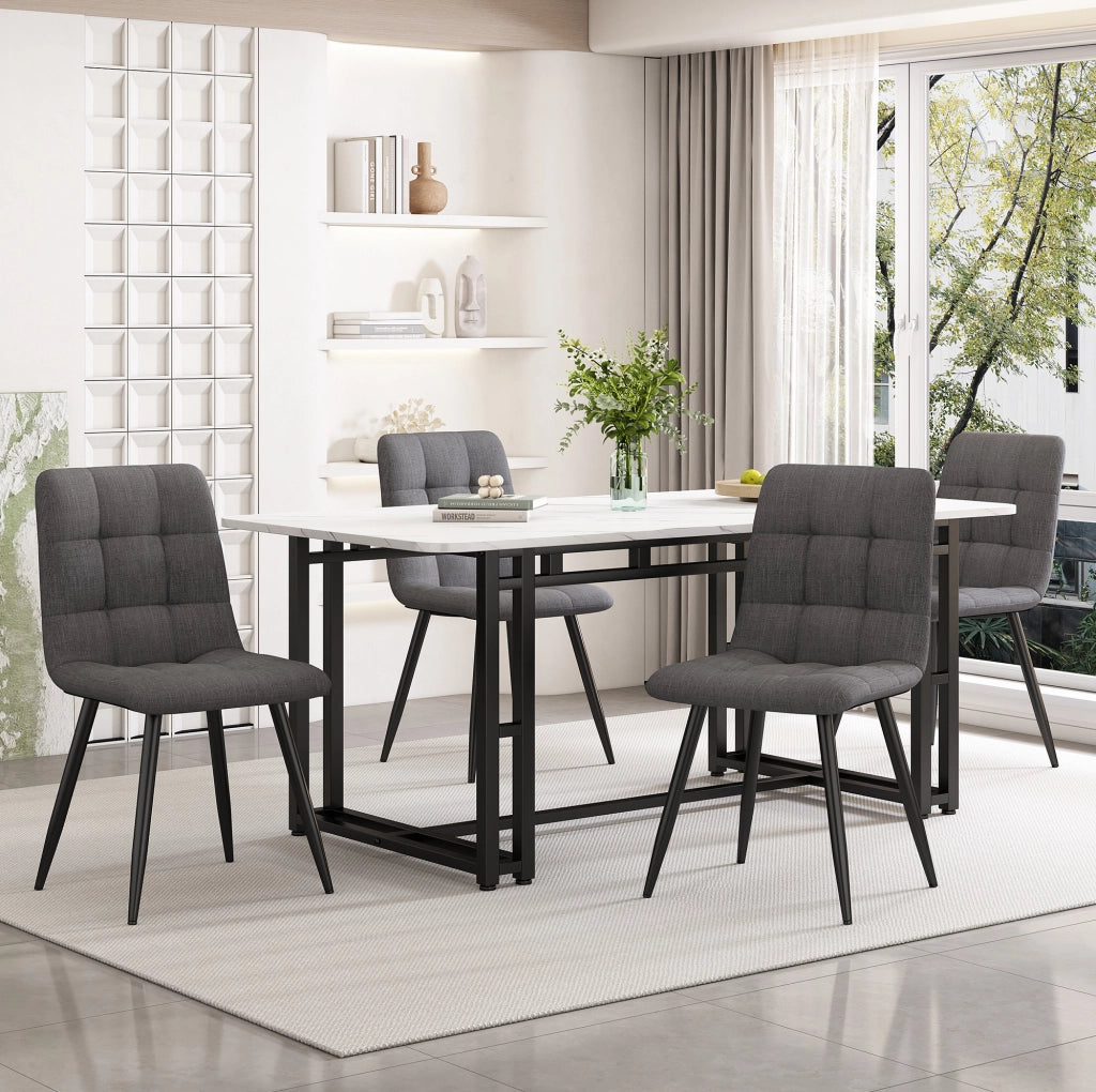 Set da pranzo moderno con tavolo e 4 sedie