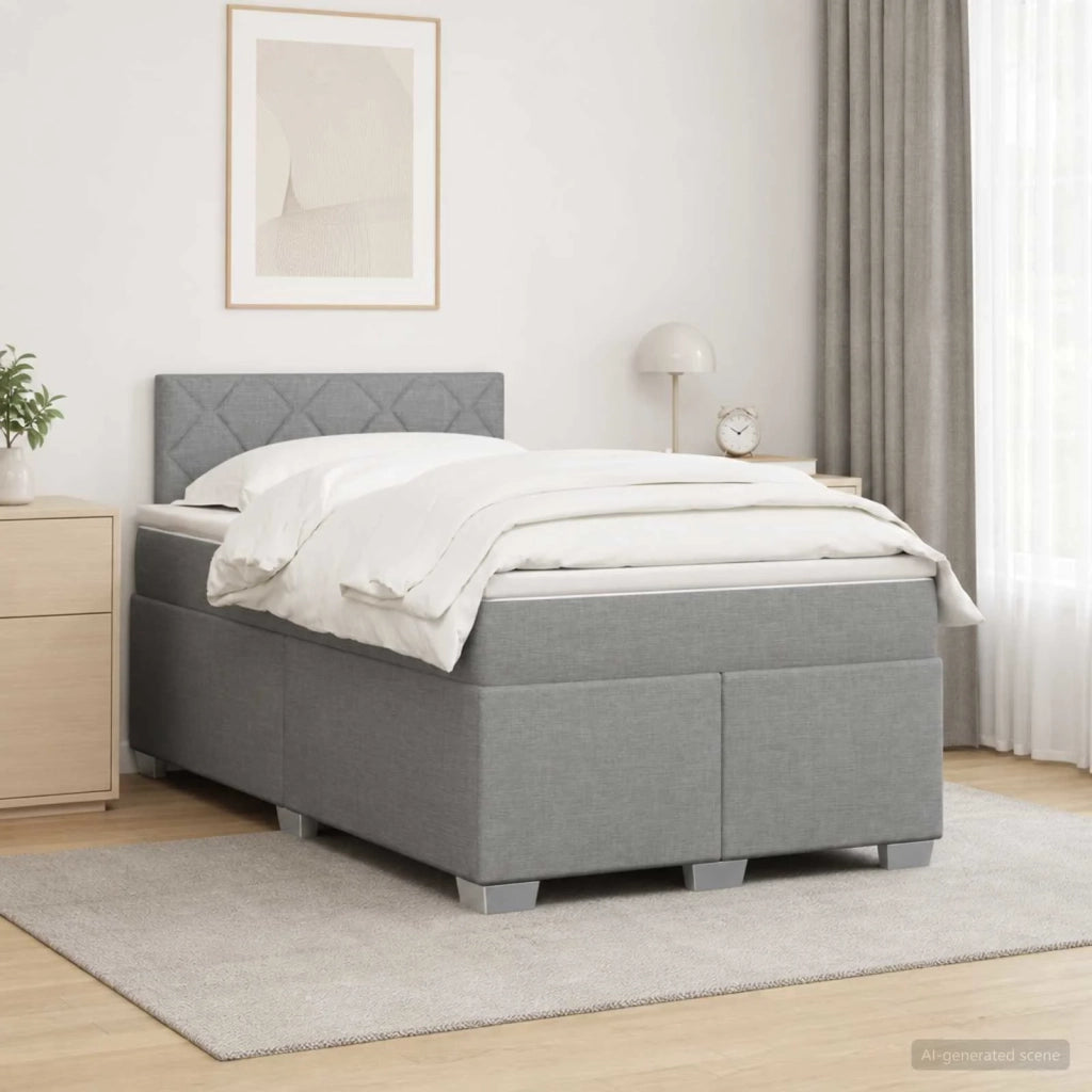 Letto con Box Spring, Materasso e LED Grigio Chiaro Tessuto 3451924
