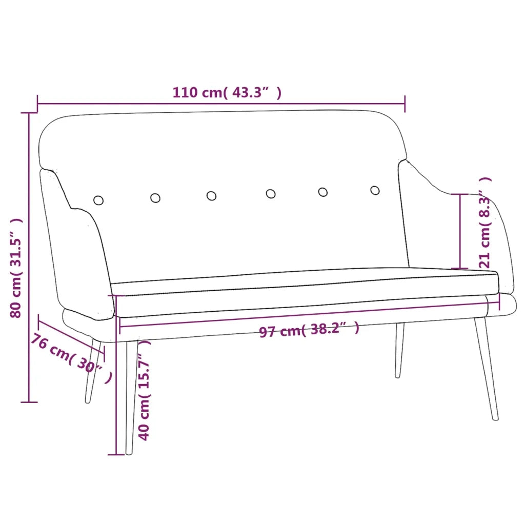 Panca Blu 110x76x80 cm in Tessuto 351490
