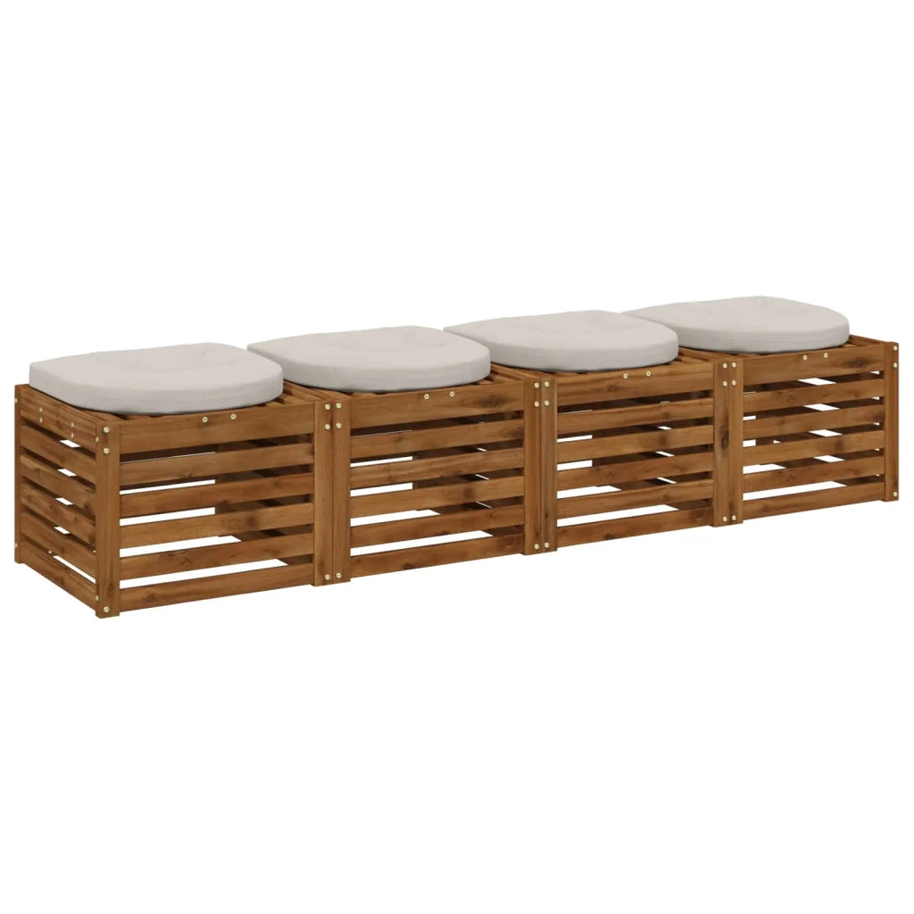 Cuscini per Sedia in 4 Pezzi 4 pz 100% Poliestere Bianco 945284