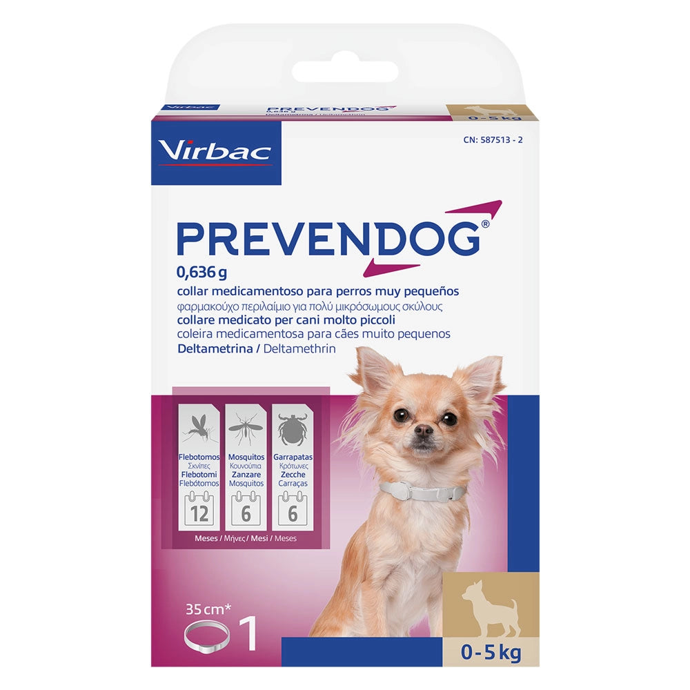 Collare Antiparassitario per Cani da 0 a (scatola ) 2 Pezzi 5 kg 35 cm
