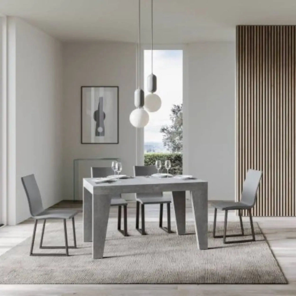Tavolo allungabile 140/244x90 cm Naxy colore cemento