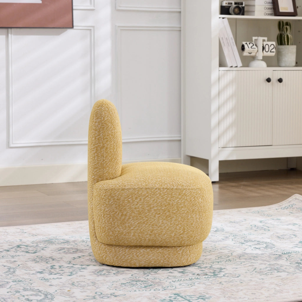 Pouf ULEVR a forma di coniglio 56x43,5x57 cm, seduta e poggiapiedi imbottito in tessuto giallo