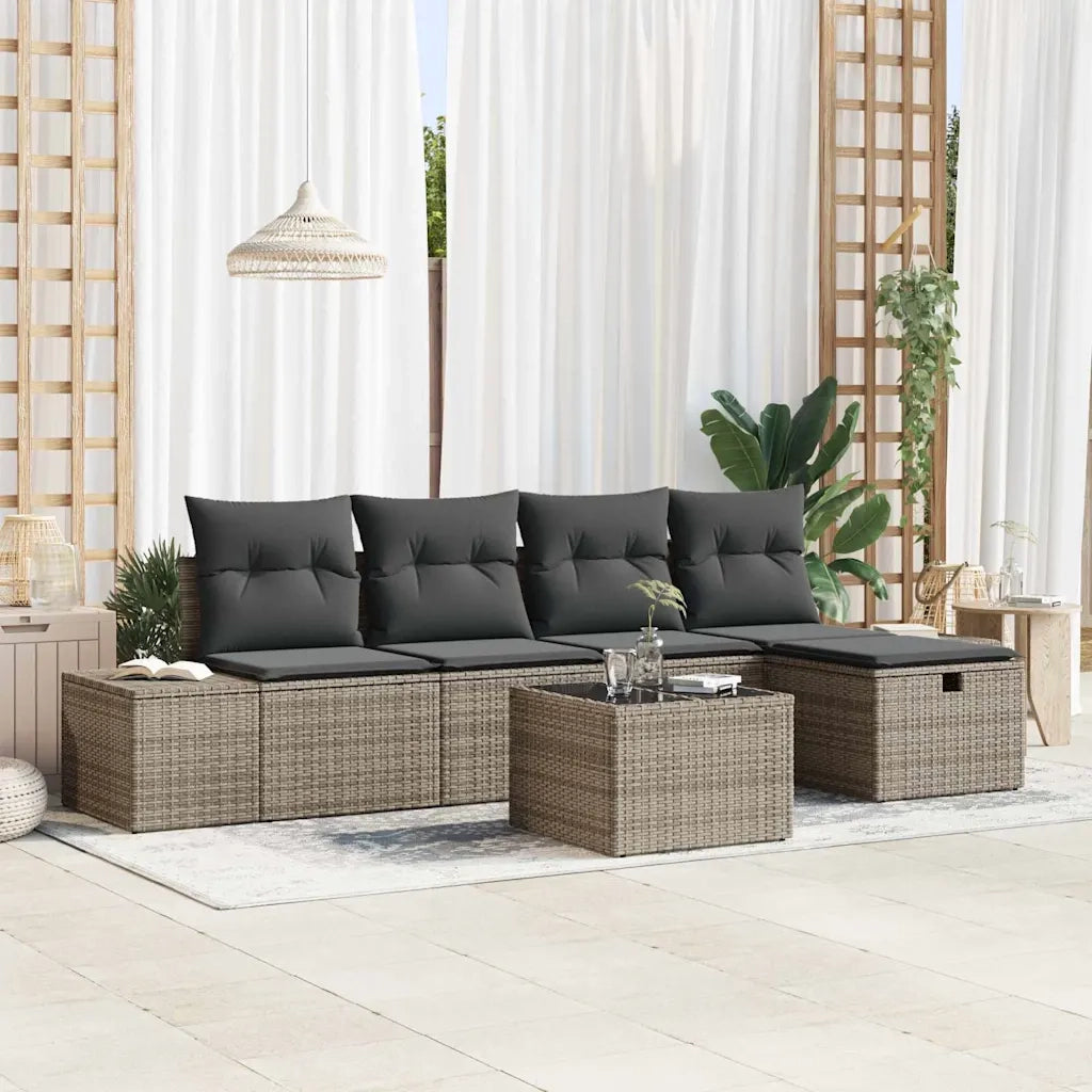 Set di divani con cuscino 5 pcs polyrattan 3360700