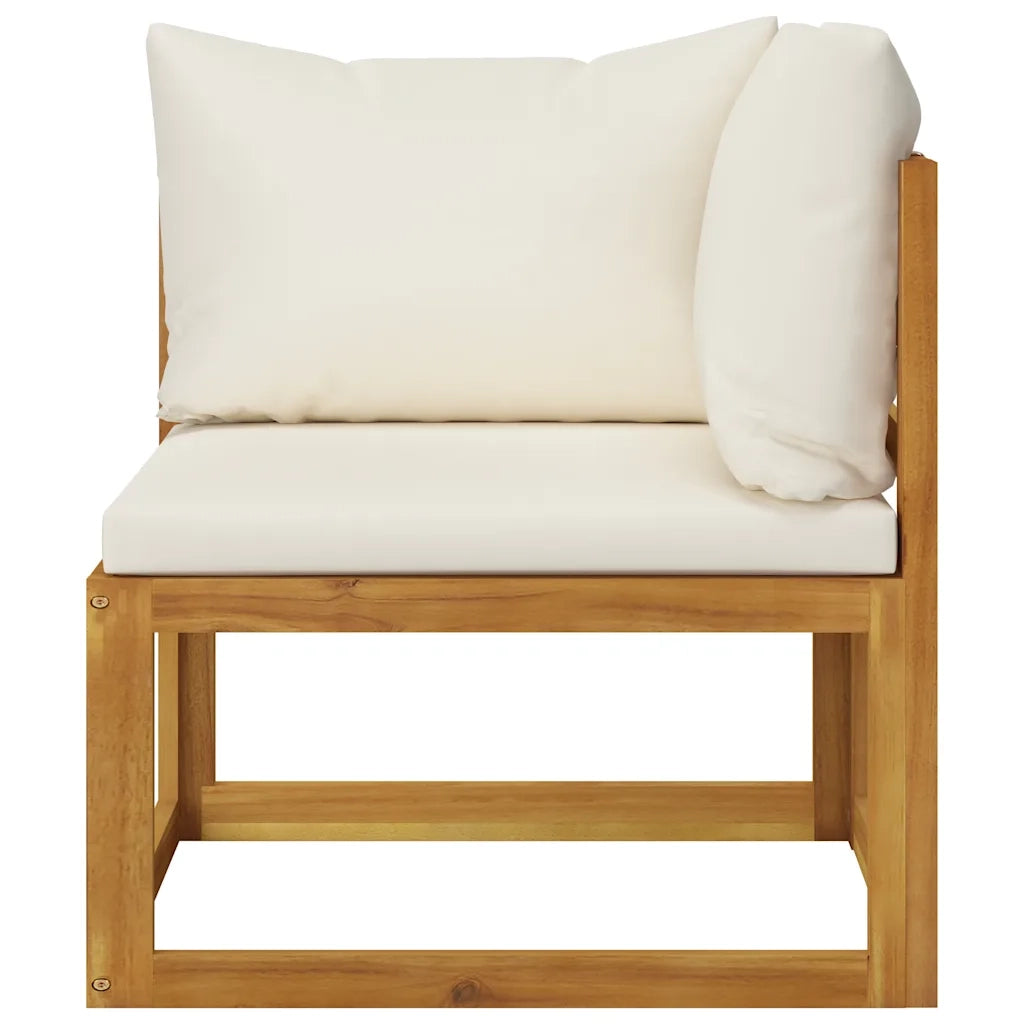 Divano da Giardino a 3 Posti con Cuscino Crema Massello Acacia 3057638