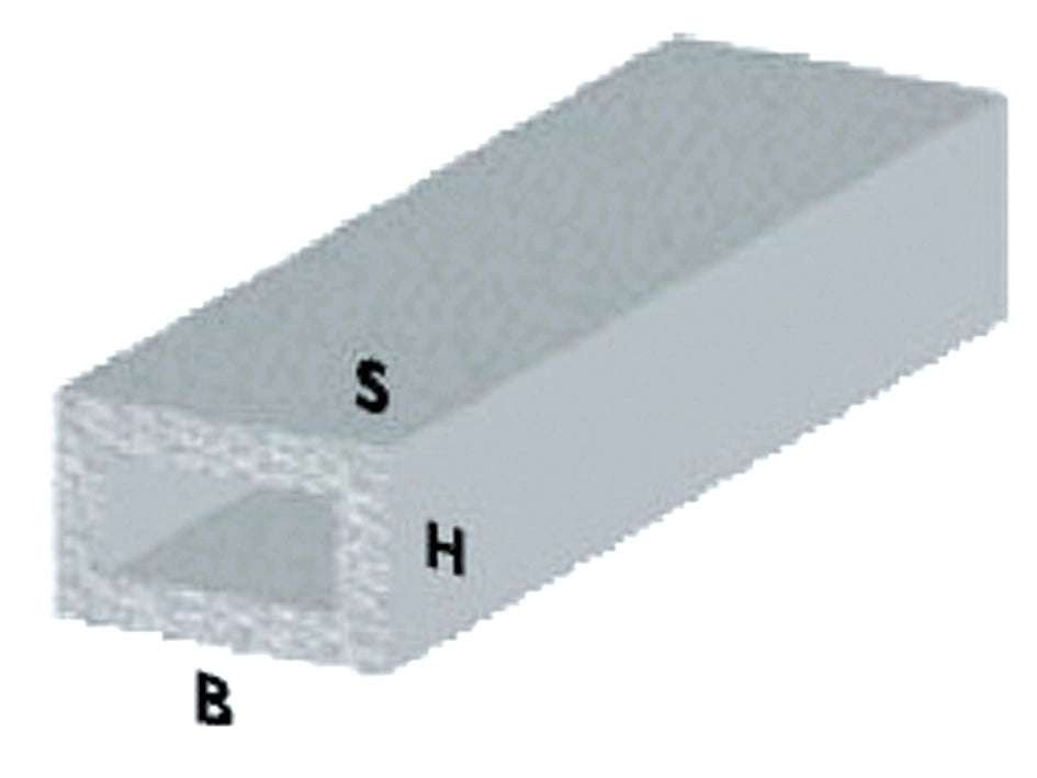 PROFILO ARGENTO H.200 CM RETTANG. 30X15X1 MM**- ARCANSAS- 5,0 pz