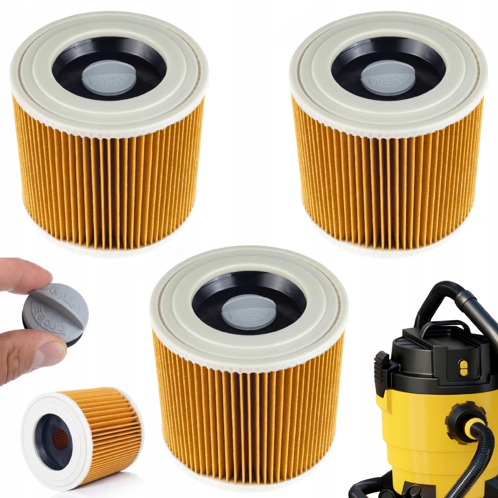 Filtro di Ricambio per Aspirapolvere compatibile con Kärcher MV2 MV3 WD2 WD3 – Poliester Lavabile, 3 Pezzi