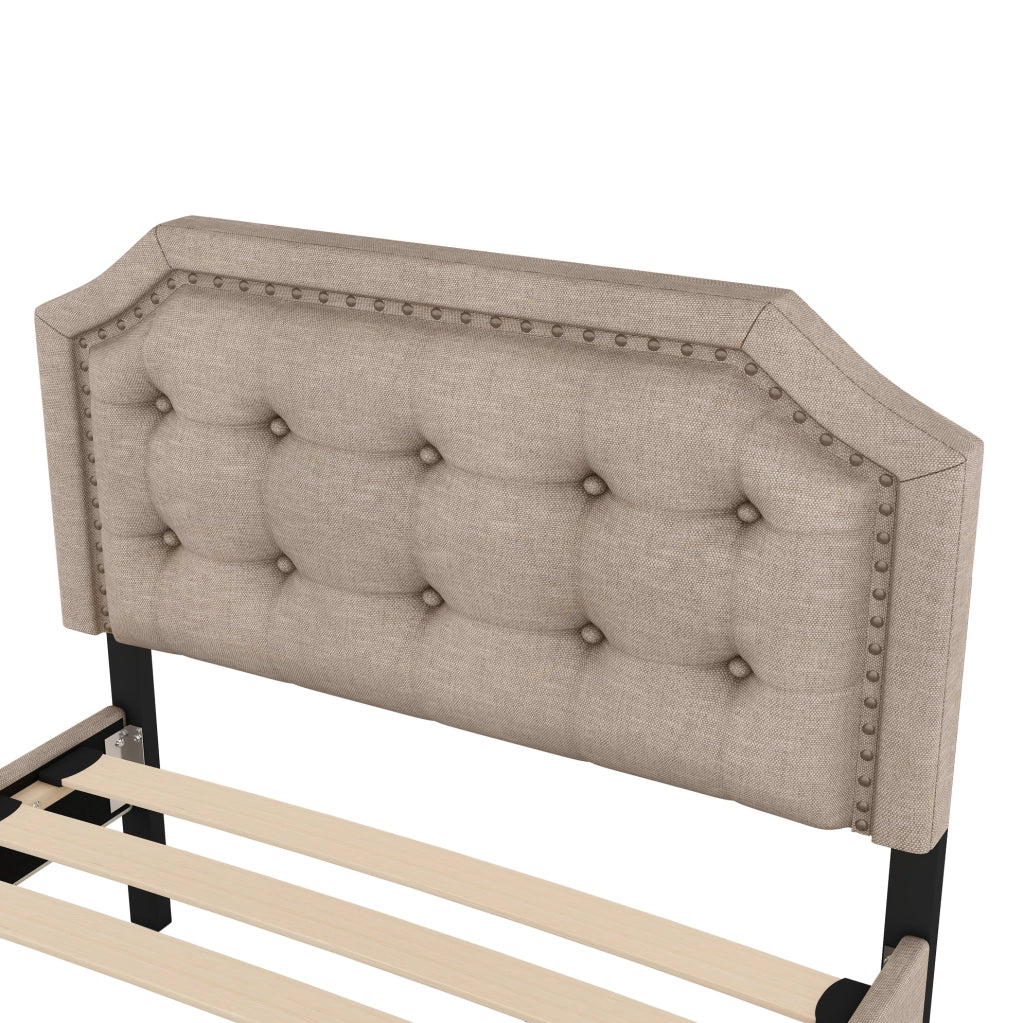 Letto imbottito 90x200 cm con cassetti, design elegante e testata regolabile