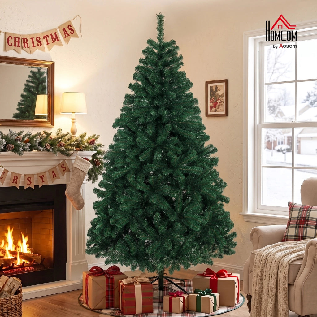 Sapin de Noël Artificiel 180 cm 700 Pointes Support Pliable en Acier