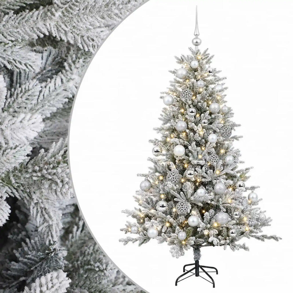 Albero di Natale artificiale con palline 120 cm 150 LED 3465941