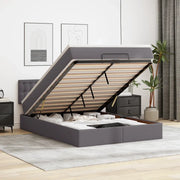 Pouf Letto con Materassi e LED Grigio 140x200cm Similpelle 3312160
