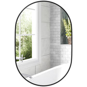 Specchio da Parete per Bagno Ovale ¨C Minimal ¨C Nero, Alluminio, 60x90cm