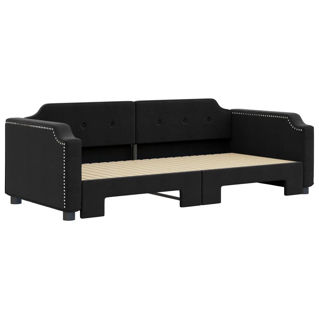 Divano Letto con Letto Estraibile Nero 80x200 Tessuto 3197631