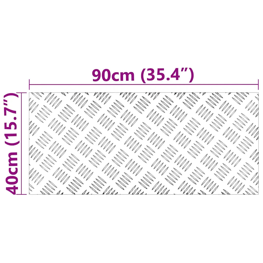 Gradini per Scale 4 pz | Tappetini per scale autoadesivi Argento 90 x 40 cm Alluminio