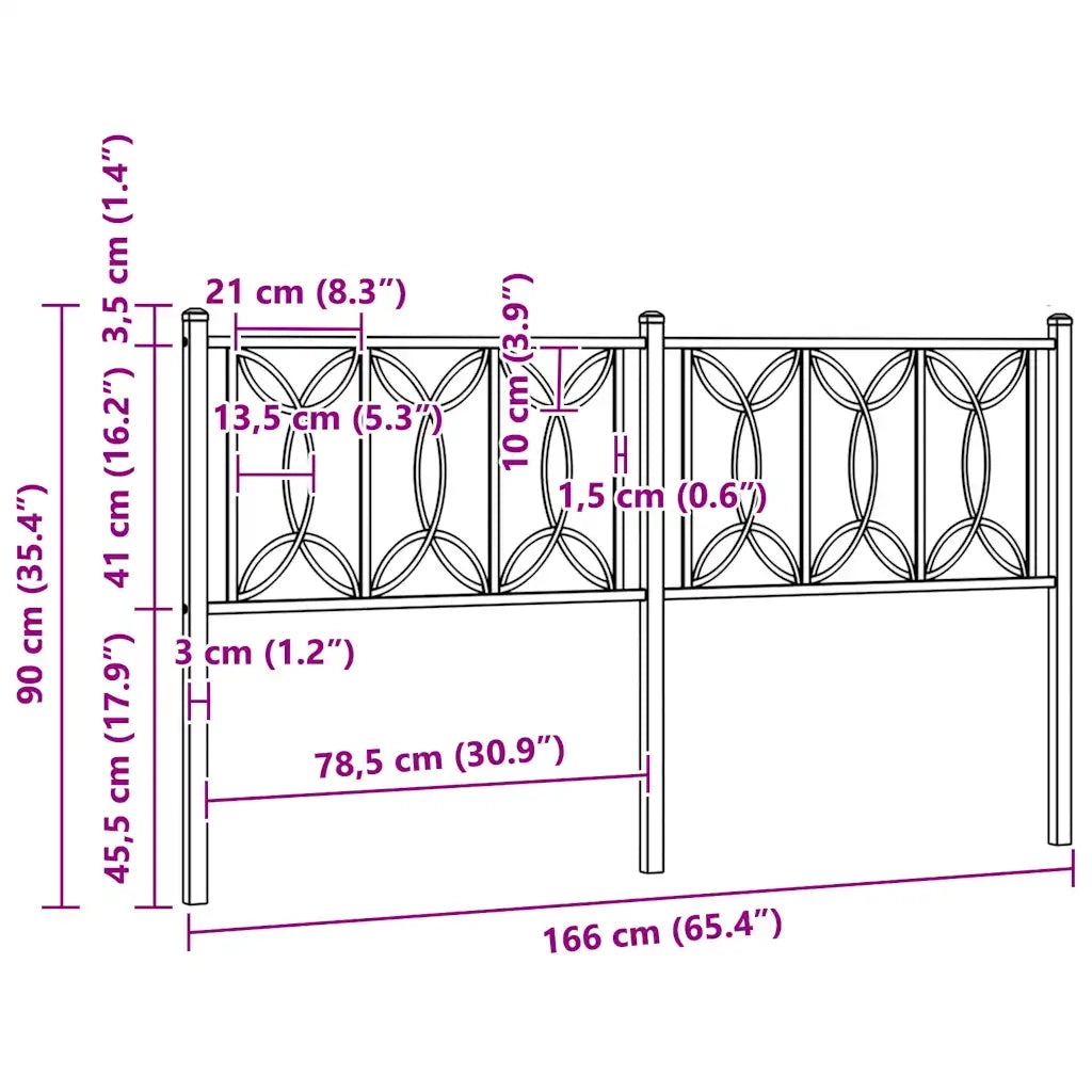 Testiera di Ricambio in Metallo Bianco 160 cm 376212