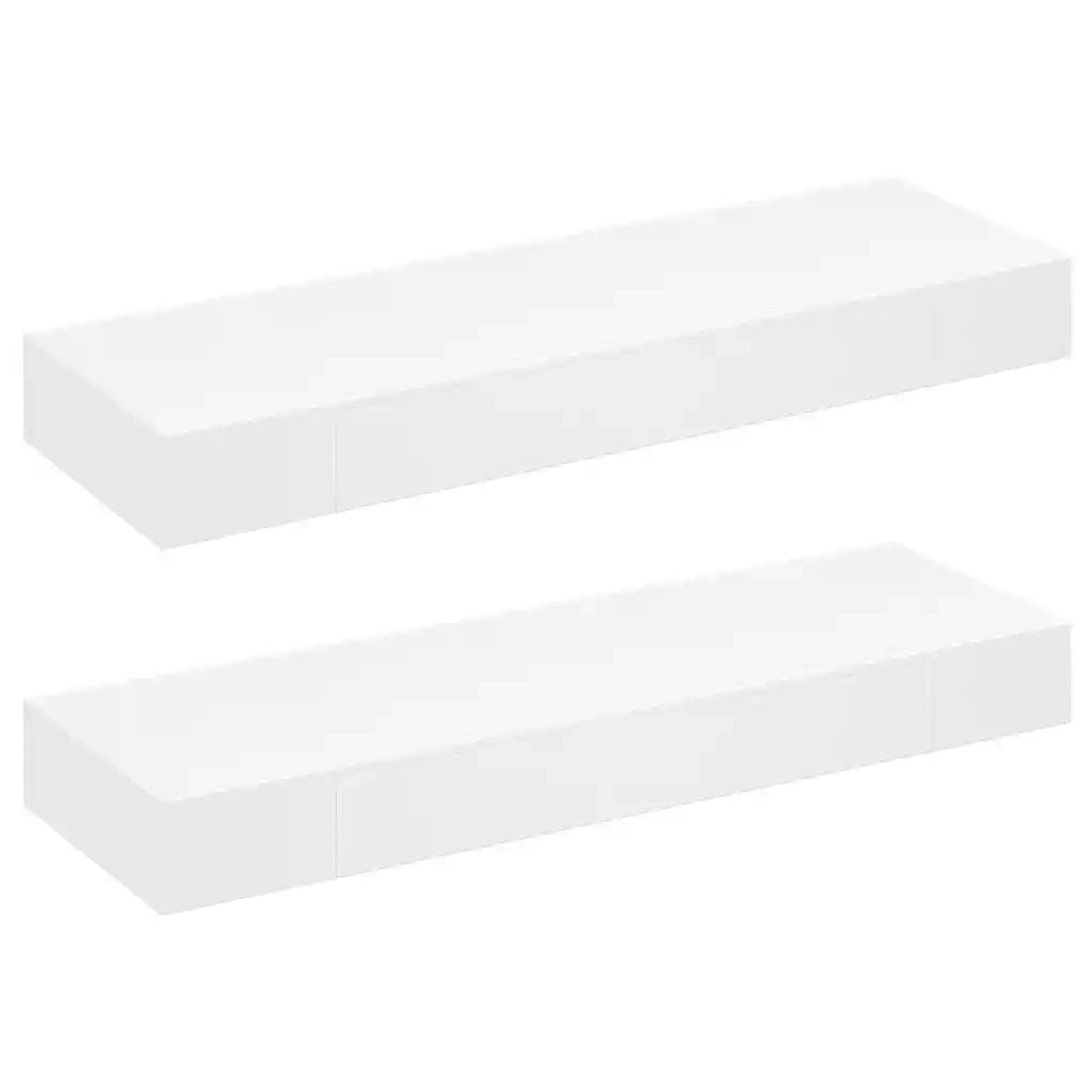 Mensole con Cassetti 2 pz Bianco 80 cm