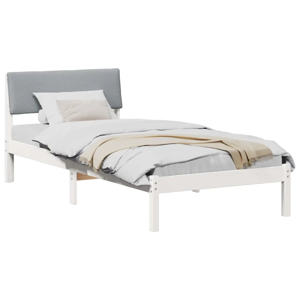 Struttura del Letto Bianco e grigio chiaro 100 x 200 cm 878563