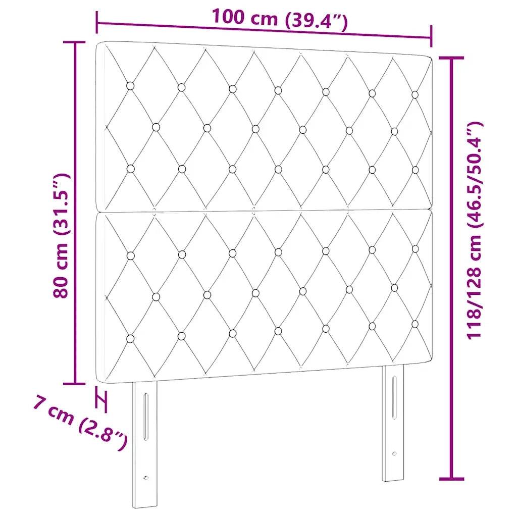 Testiera | Testata Grigio chiaro 100 cm Velluto