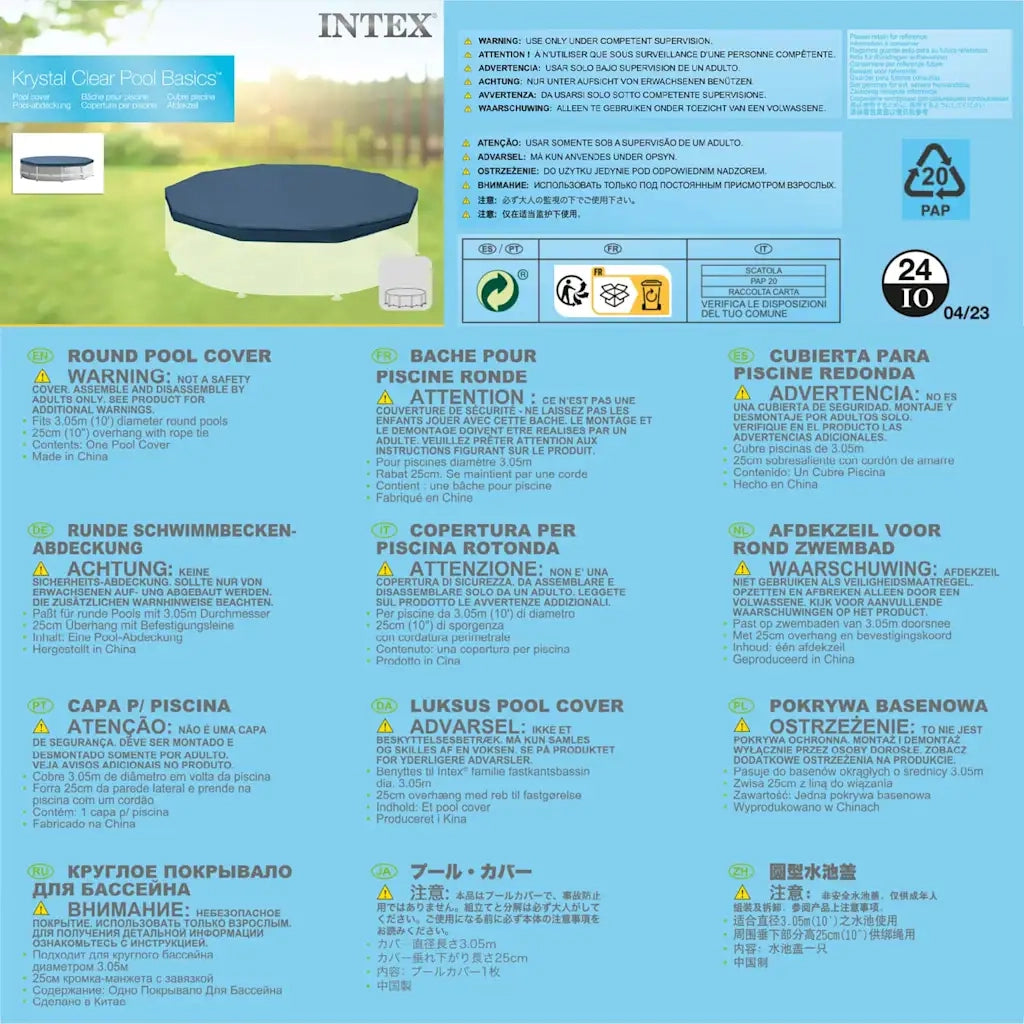 INTEX Copertura per Piscina Circolare 305 cm 28030 91509