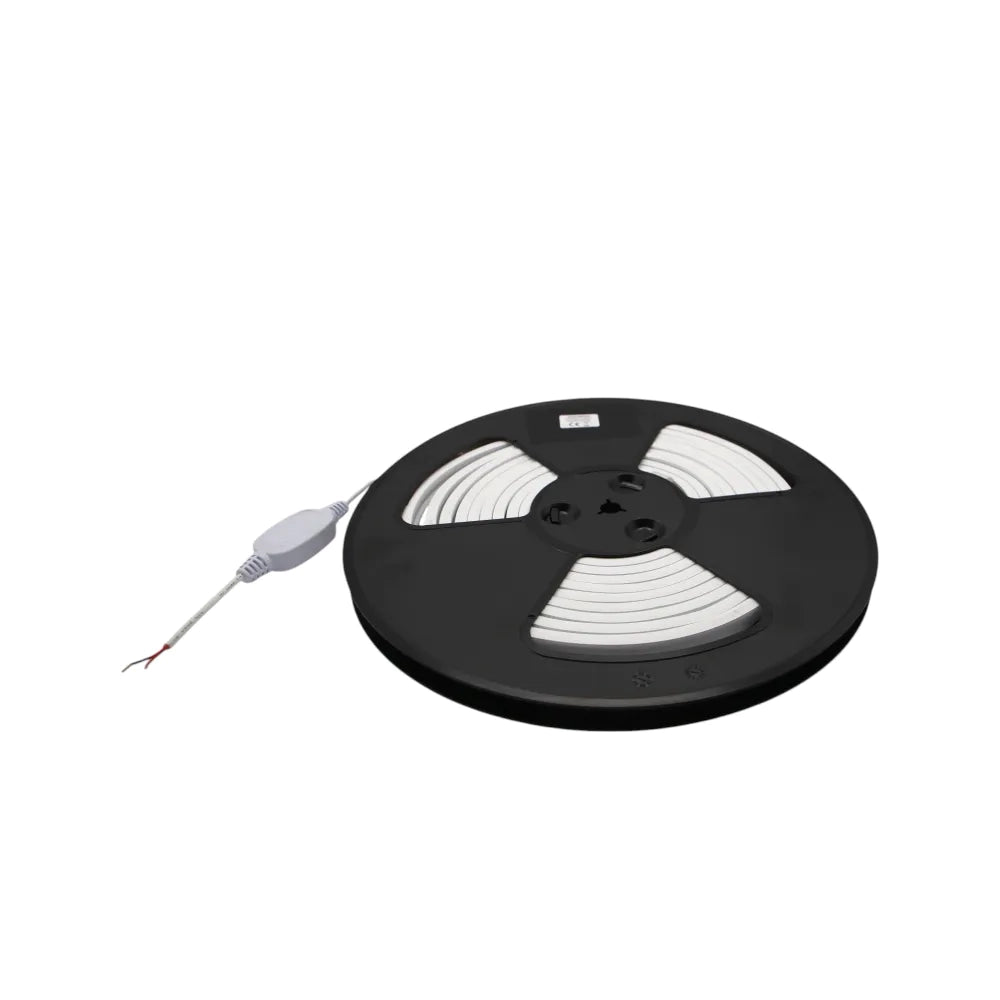 Striscia LED neon flex 220V 5m tagliabile ogni 1m 9W/m luce calda 3000K IP67
