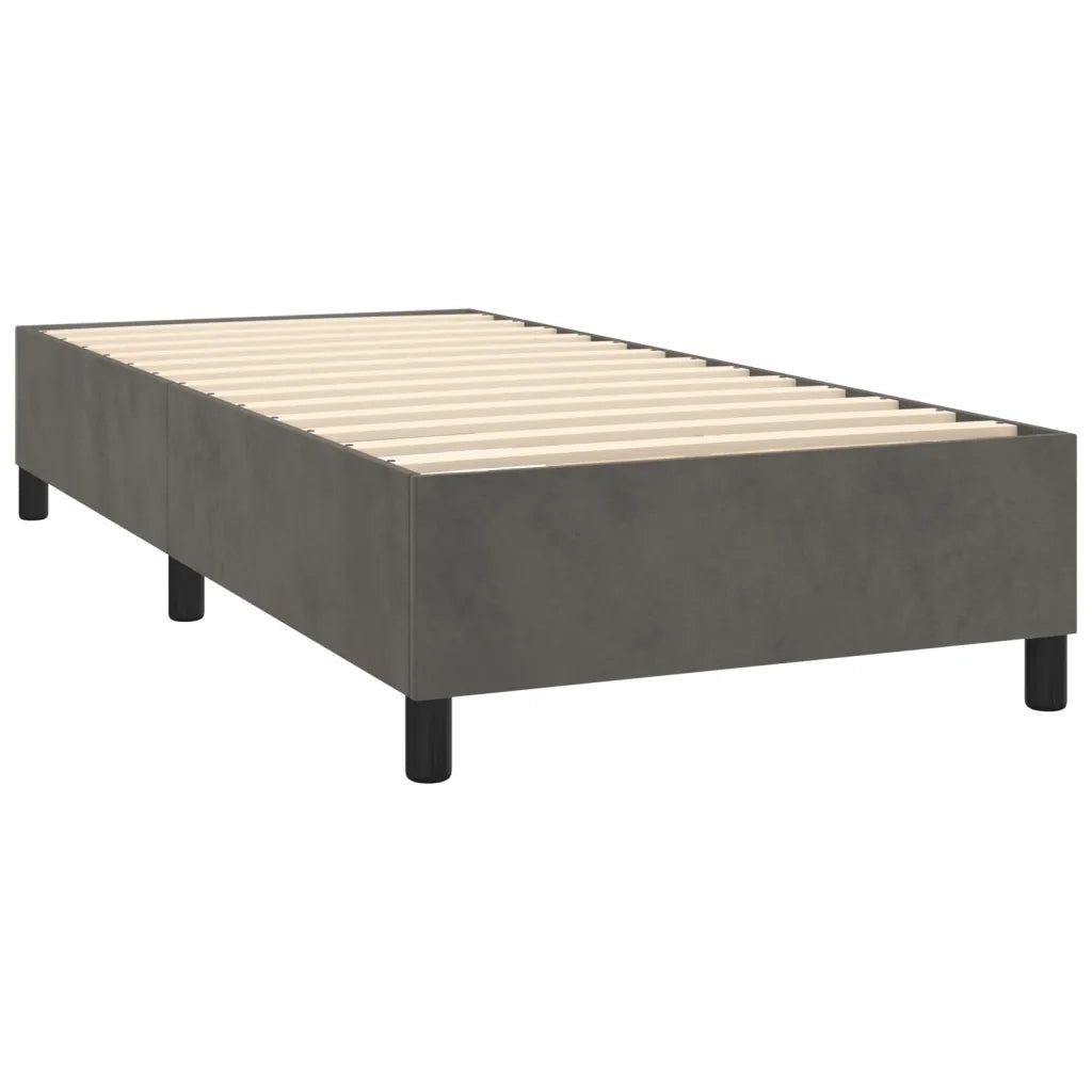 Letto a Molle con Materasso e LED Grigio Scuro 80x200cm Velluto 3136330