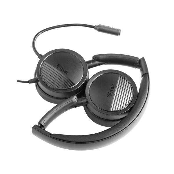 ITEK CUFFIA CON MICROFONO USB,  JACK 3.5MM, CONT. VOLUME, ALTA QUALITA AUDIO
