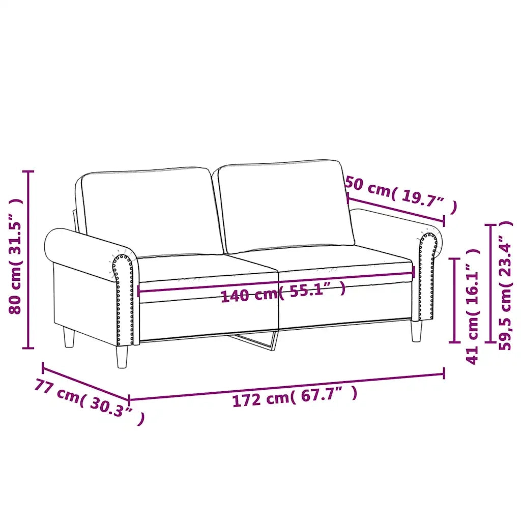 Divano a 2 Posti grigio scuro140 cm in Velluto 359530