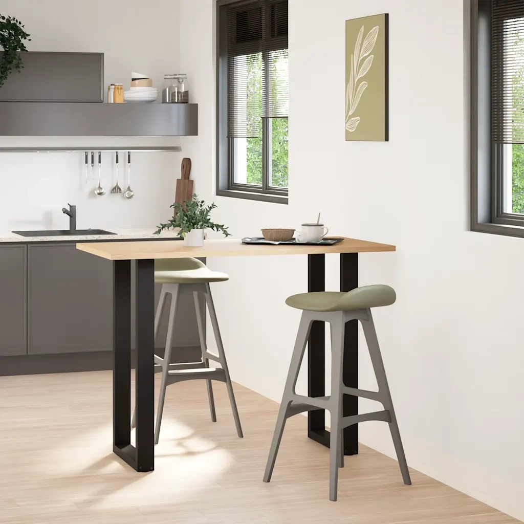 Gambe per tavolo da bar a forma di U 2 pz nere 40x(100-101) cm 4013228