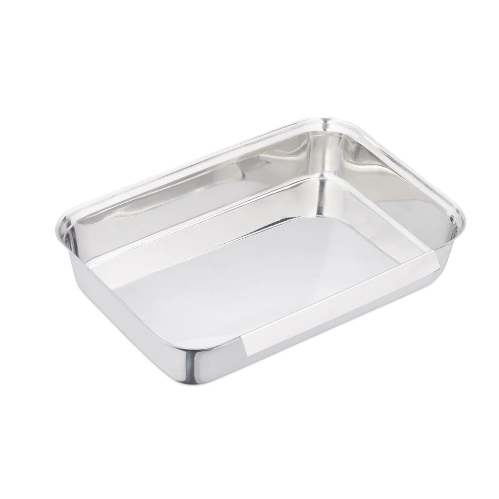 Set di pirofile per impanare per carne pesce verdure 4 x 17 x 23 cm impilabile in acciaio inox argentato 13_0007112