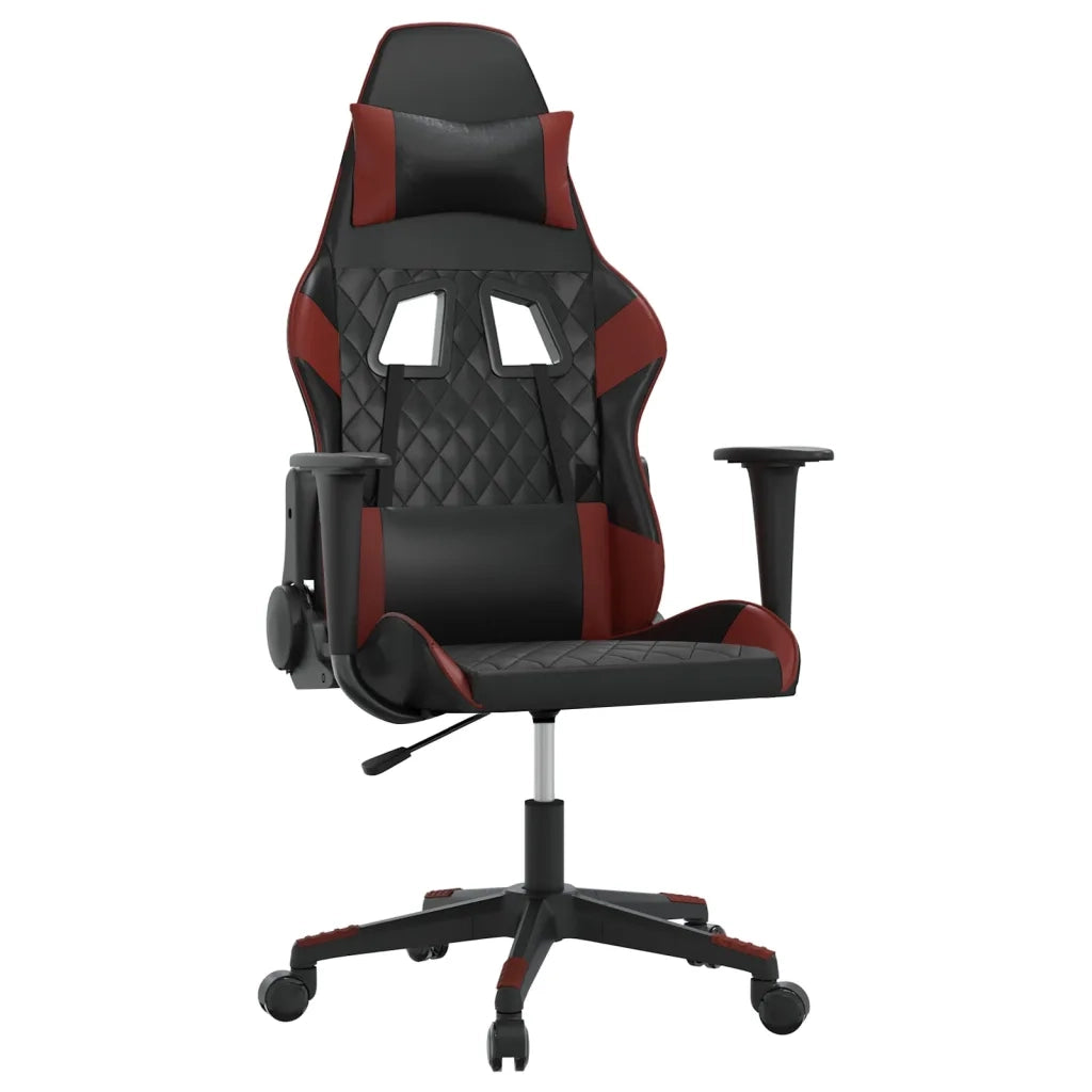 Sedia Gaming Massaggio Nero e Rosso Vino in Similpelle 345518