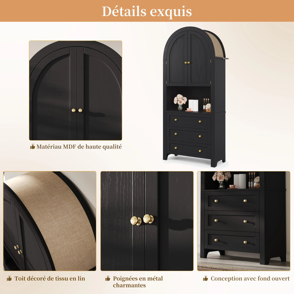 Credenza con cassetti in MDF nero