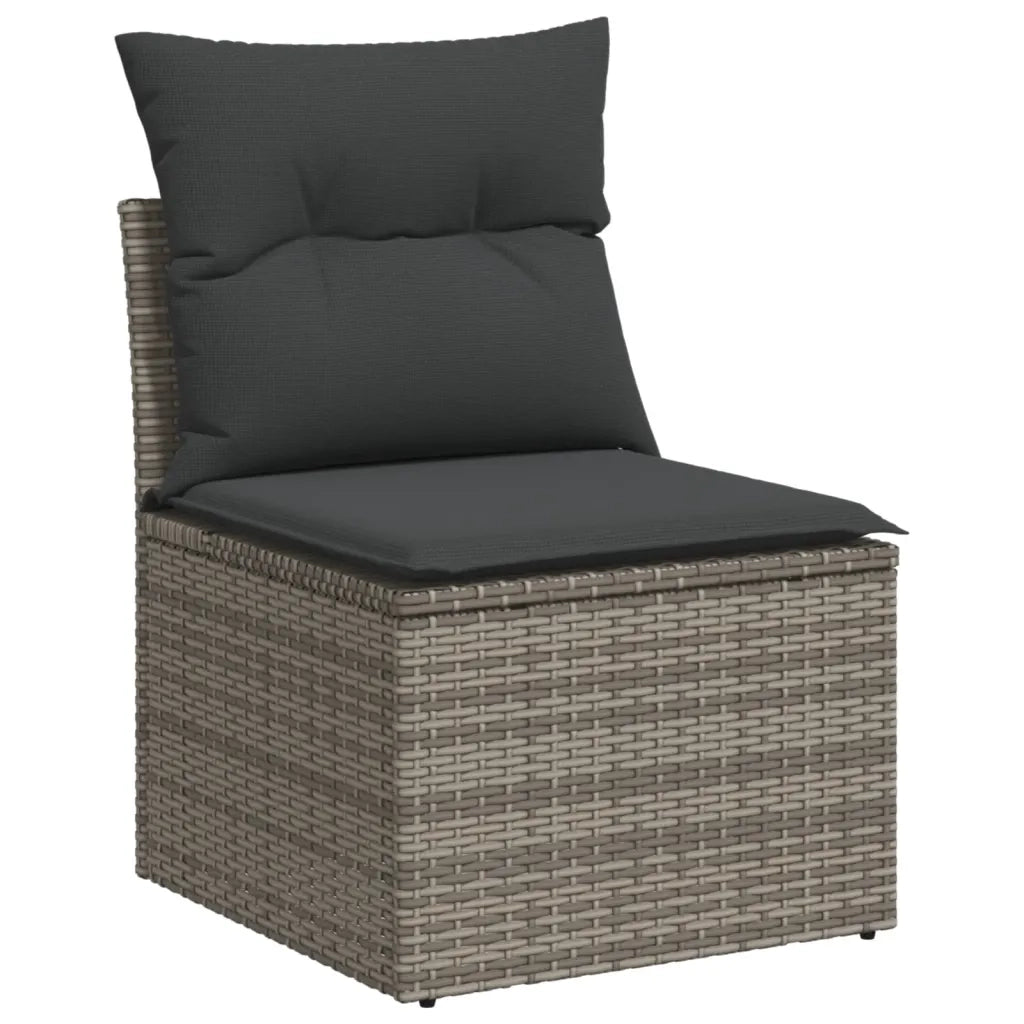 Set Divani da Giardino 13 pz con Cuscini Grigio in Polyrattan 3256725