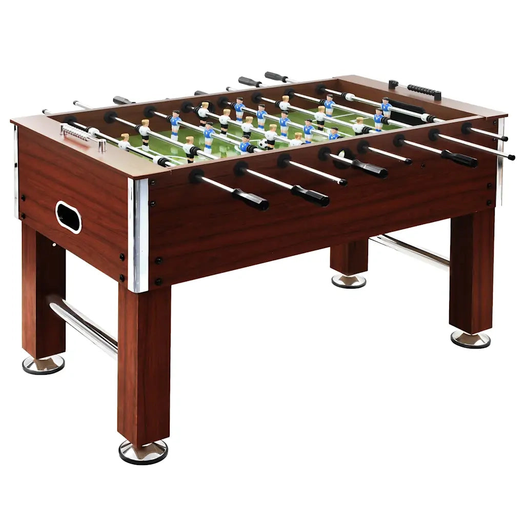 Tavolo Calcio Balilla in Acciaio 140x74,5x87,5 cm Marrone 91439