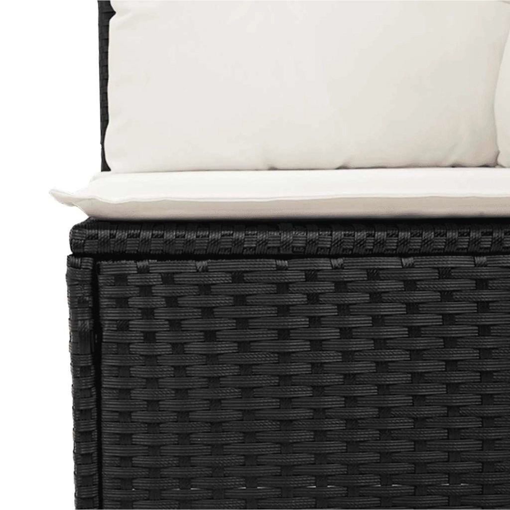 Set Divano da Giardino 6 pz con Cuscini Nero in Polyrattan 3326617