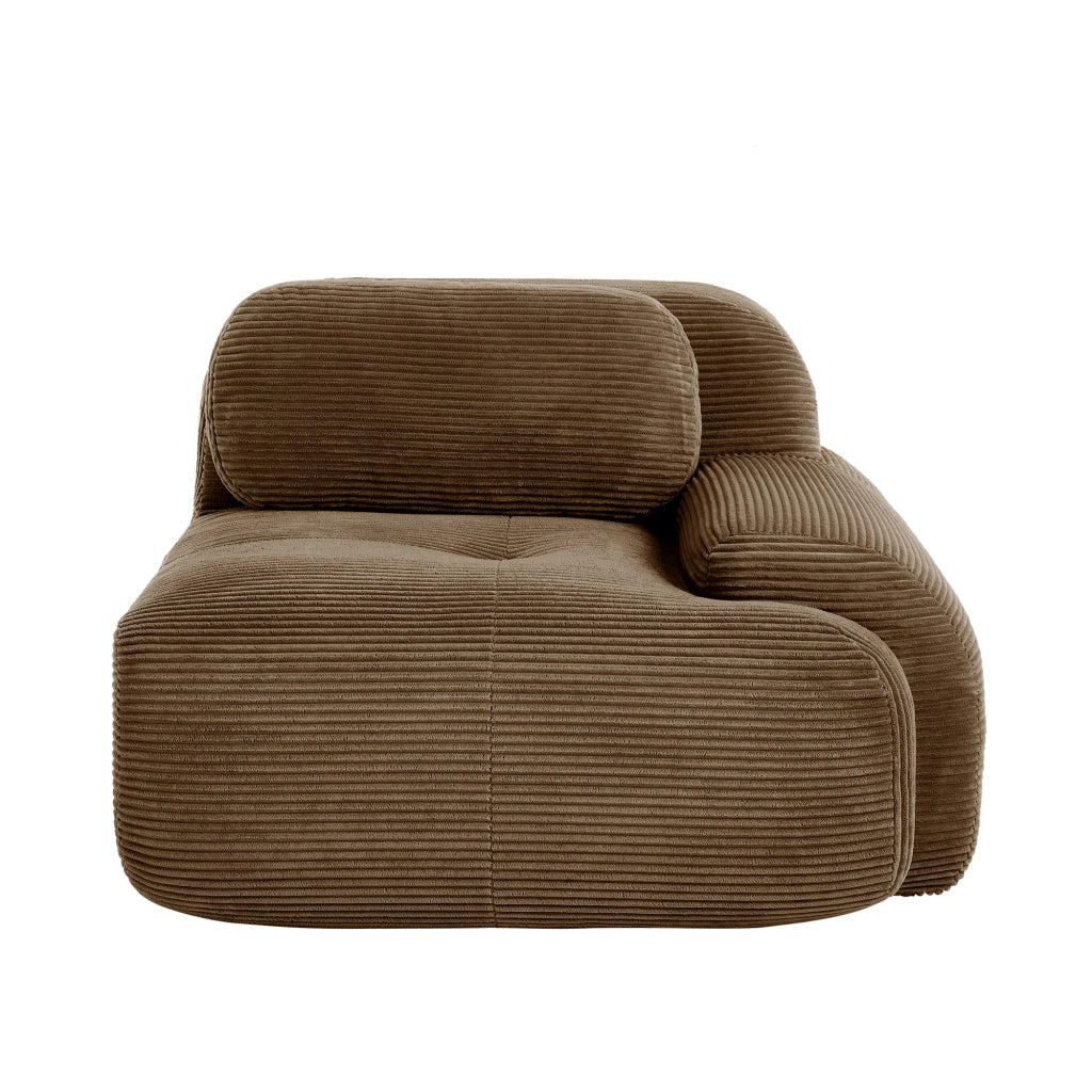 Divano angolare Hamlet RSF - Zephmum- Tessuto Cord marrone con cuscini