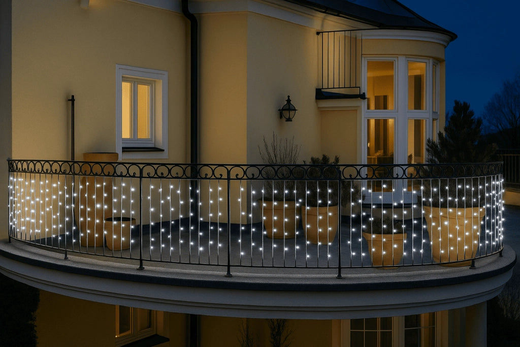 Tenda Luminosa LED 6x3 Metri Luci a Cascata Bianco per Interni ed Esterni COLORE LED: BIANCO CALDO