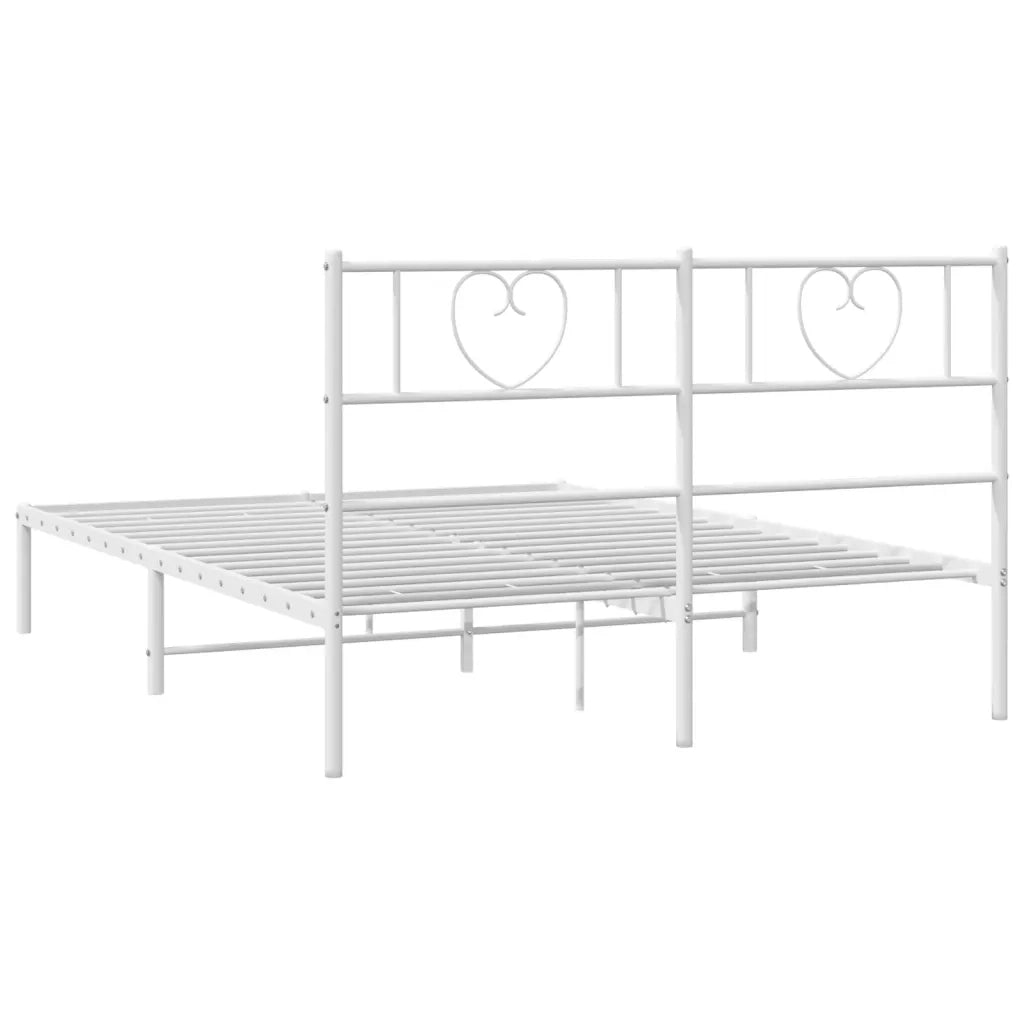 Giroletto con Testiera Metallo Bianco 140x190 cm