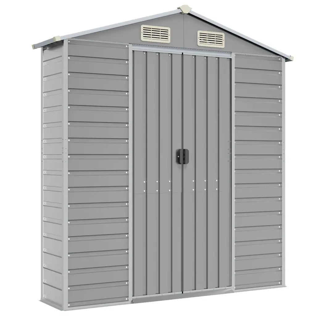 Casetta da giardino grigio chiaro 191x300x198 cm in acciaio zincato 3188244