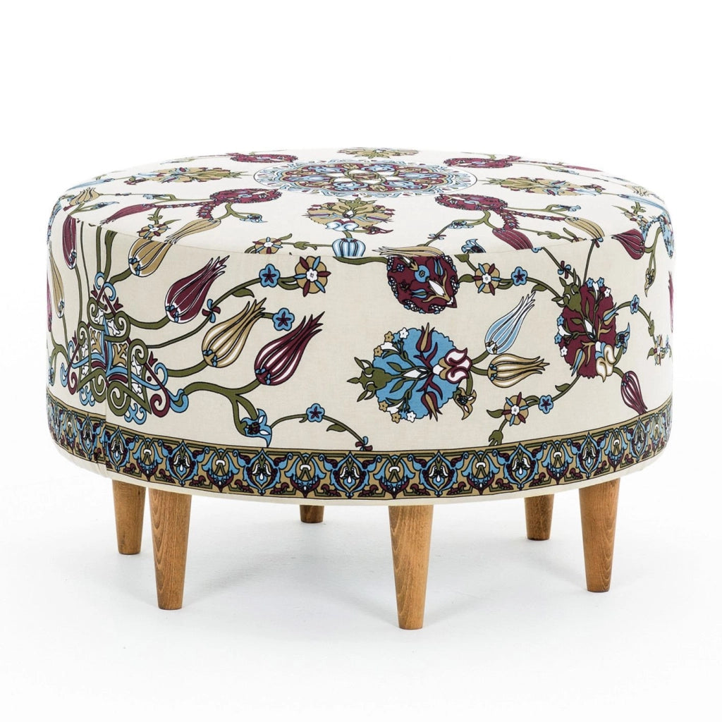 Pouf in legno "Rimini" - 65 x 65 x 40 cm - Bianco