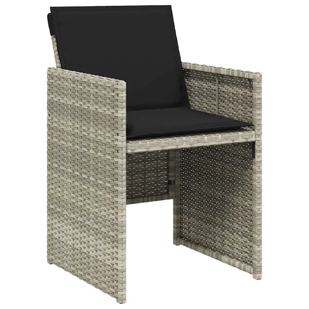 Set da Pranzo da Giardino 13pz con Cuscini Grigio in Polyrattan 3210683